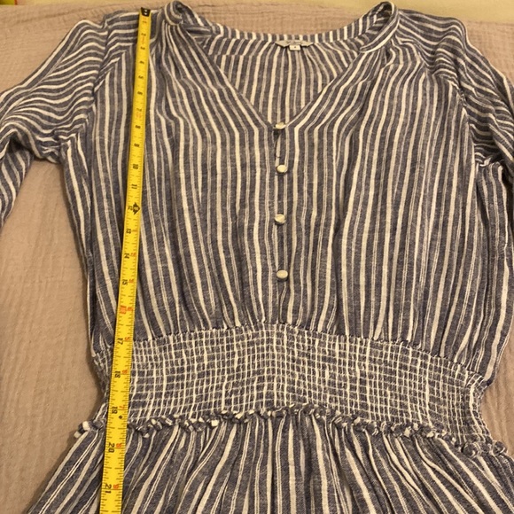Rails Jasmine Tibet stripe Blue and White Long Sleeve Dress. Size S - Picture 8 of 9